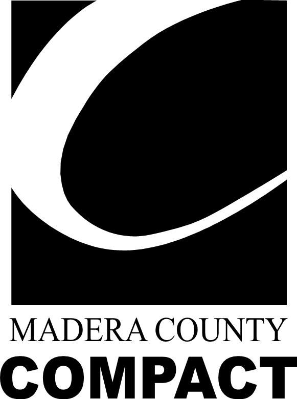 Madera County Compact Logo.  Black box with a C inside and the words Madera County Compact underneath.