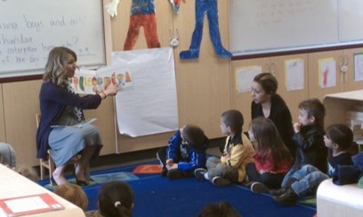 Jacklyn Jones, coordinator, preschool programs, reading to preschool students