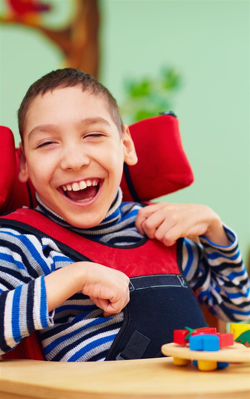 Boy in a wheelchair