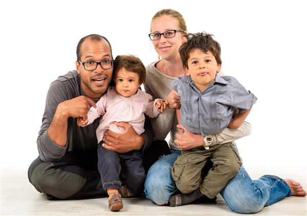 Two parents with two children