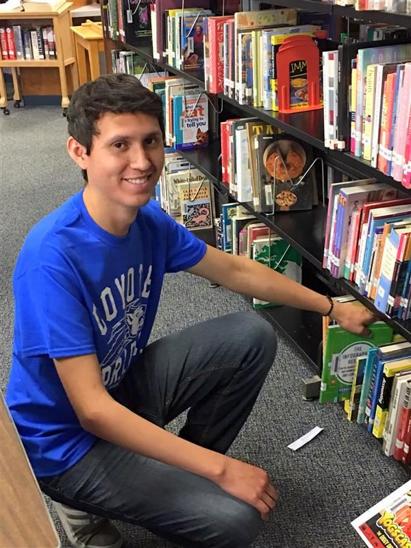 Student in Library