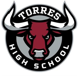 Matilda Torres logo with a bull in a circle and the words Torres High School