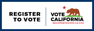 Register to Vote with california brown bear and vote California. Website of registertovote.ca.go